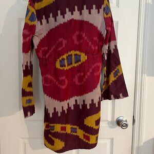 Relaxed Etnic Silk Original Ikat fabric vest